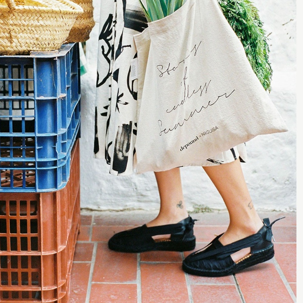 Anthropologie Black Espadrille Cutout Flats